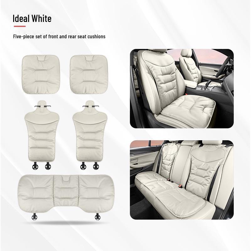 Universal Ventilated Nappa Leather Car Seat Cushions - Four Seasons, Breathable, High-Grade, Perforated Design for All Models.