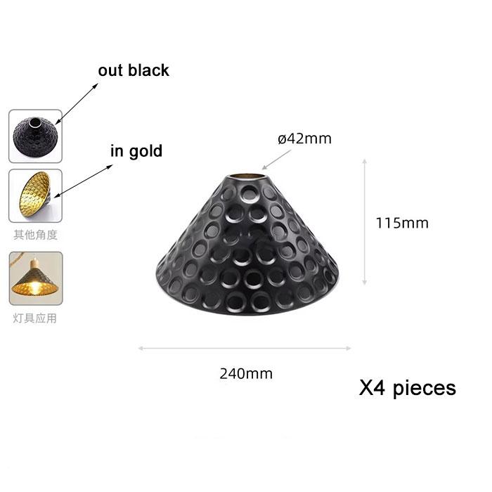 Industrial Cone Metal Shade Replacement, Black White Vintage Iron E27 Bulb Guard Cover for Threaded E26 Base Socket Lighting