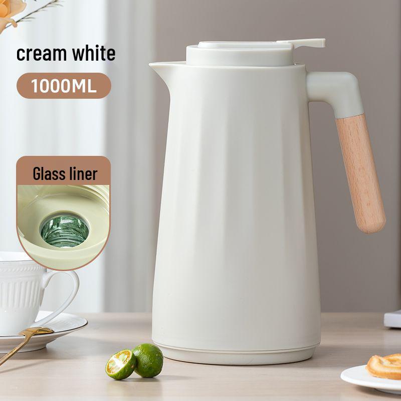 

Smart Display Insulated Thermos - Large Capacity for Home & Dorm Use Glass Liner 1000ml