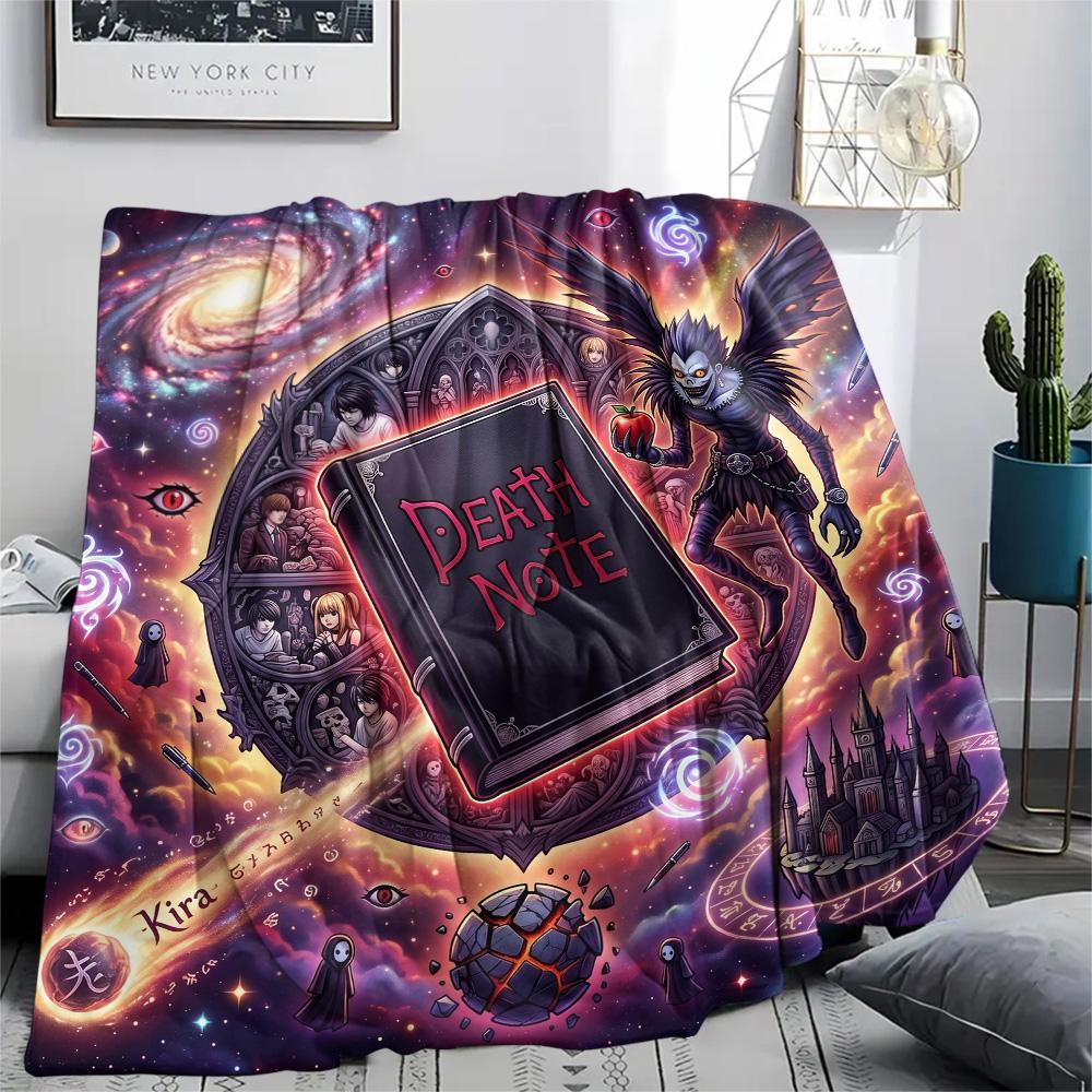 

Death Note Print Flannel Blanket, Ultra Soft High Quality All Seasons Warm Throw, Home Decor Cozy Blanket, Perfect Christmas Gift 80cm x 120cm