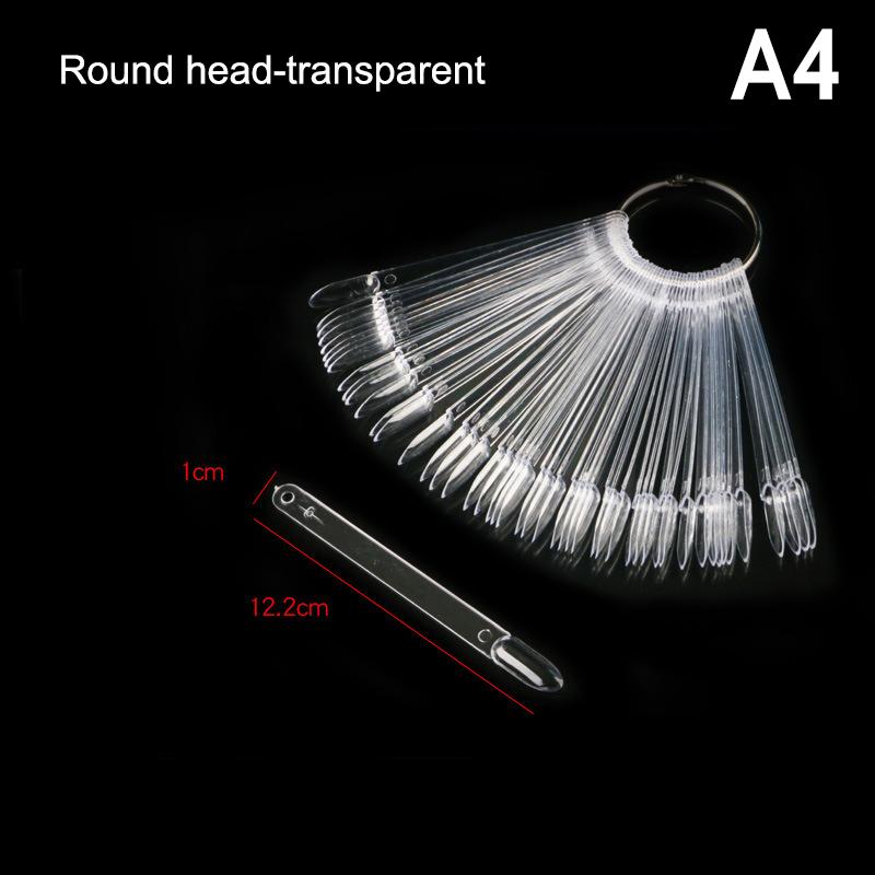 

50Pcs False Nail Tips Polish Palette Nail Art Practice Fan Color Sticker Display/Press On Nails Showing Shelf False Nail Tool