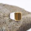 Men's/Women High Quality Stainless Steel Multiple Colors Gemstone Styles Golden Onyx Rings Jewelry