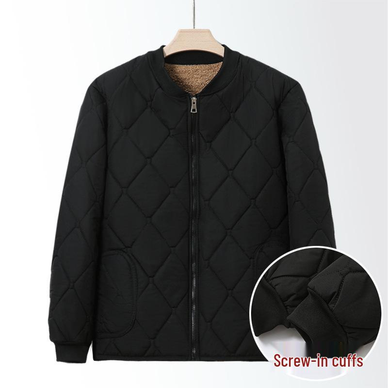 Men's Winter Cotton-Padded Jacket for Seniors - Fleece-Lined, Thickened, Warm, Ideal for Dad or Grandpa