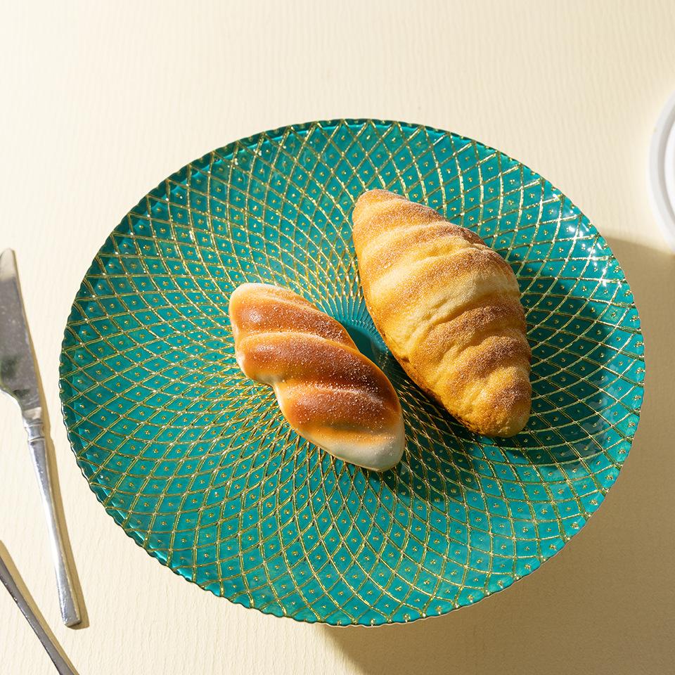 Evropský lehký luxusní špičkový skleněný podnos na ovoce na vysoké noze obývací pokoj galvanizovaný podnos na cukroví velkokapacitní kulatý podnos na ovoce