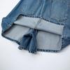 Summer 2025 Women's Blue High-Waisted Slimming A-Line Denim Shorts