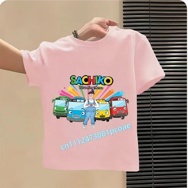 Hot Sale Tayo the Little Bus Cartoon Kids T-Shirts Girls Clothes Baby Boys T shirt Summer Short Sleeve Children Tops,ooo5837