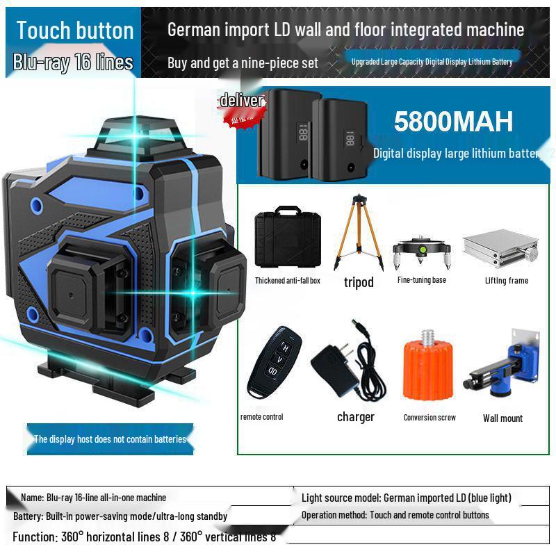 High Precision Infrared Green Laser Level: Automatic 12 and 16 Line Alignment Tool