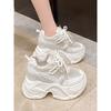Brand 2025 Spring Breathable Mesh Sneakers Hidden Increasing Sport Shoes Woman Wedge Casual Chunky Shoes High Platform Shoes 9CM