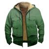 Men'S Winter Zipper Hooded Fleece Sweatshirt With Patch Pocket Casual Jacket