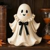 Ghost Figurine for Fireplace Halloween Resin with Wicker Basket Cute Tabletop Unique Gift Ideas Decor Holiday Ornament Organizer Entryway