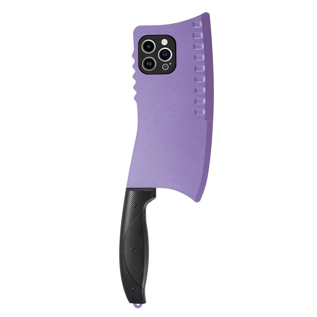 Creative Purple Kitchen Knife Design Soft Case for iPhone 17 Pro Max/16/15