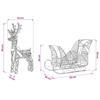 Reindeer Pull Sled Warm White 30 X 12 X 54.5 Cm PET