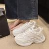 This year, the popular dad shoes girl 2025 new spring and summer mesh women's shoes are popular, and the thick-soled casual little white sports shoe