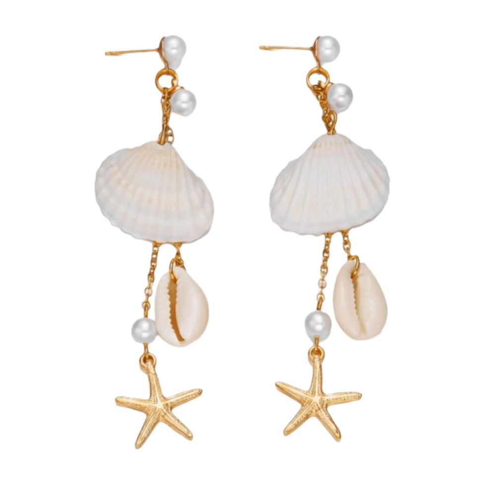 Tassel Starfish Dangle Earrings Bead Drop Earrings Fashion Jewelry Irregular Earrings Party