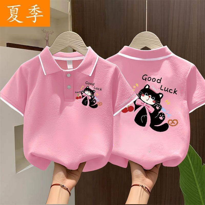 Girls Summer Breathable Polo Shirt Short Sleeve Casual Tee Baby Fashion Top