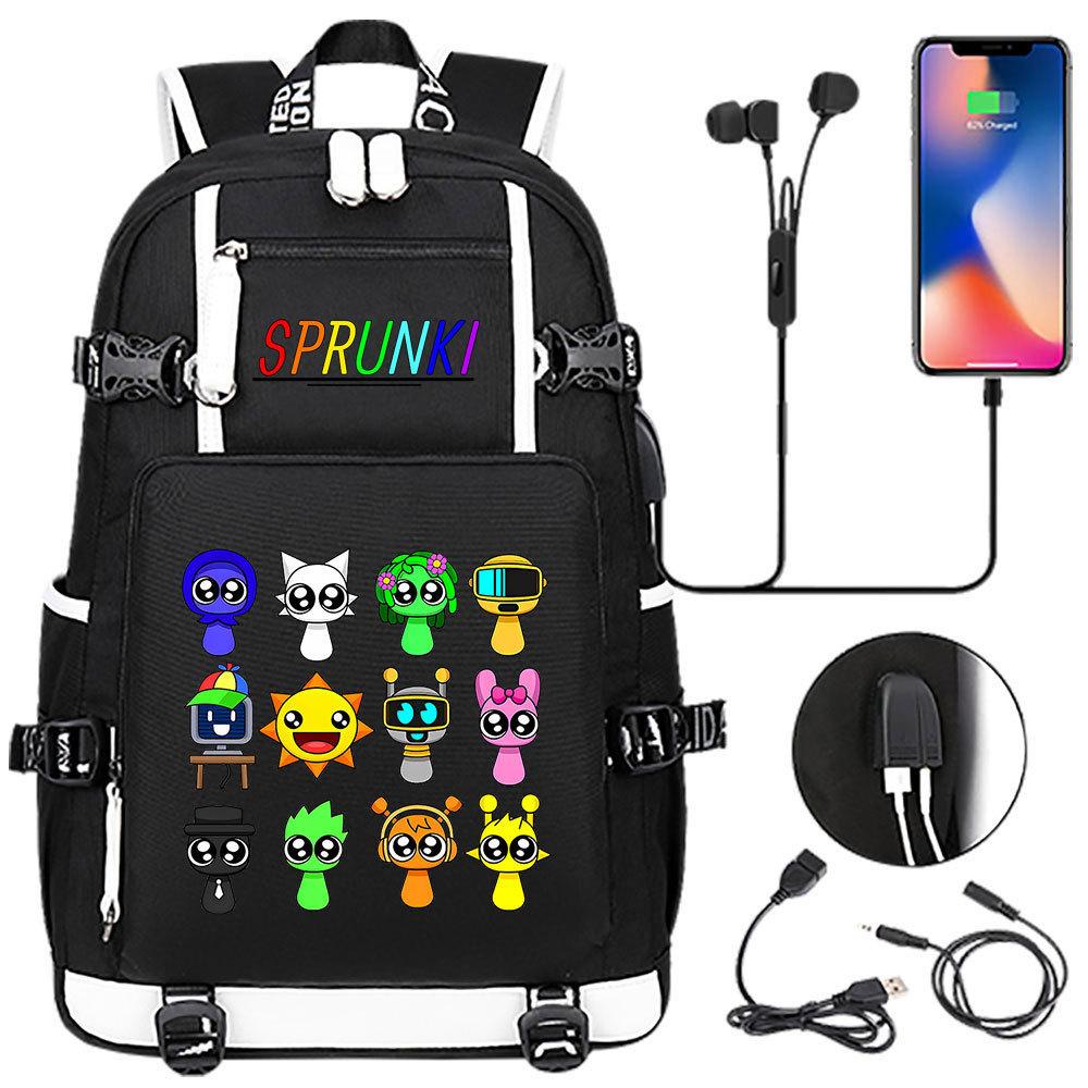 

Rhythm Box Printed USB Teen Student School Bag Men s and Women s Casual Large Capacity Travel Bag Backpack 48CMX30CMX15CM