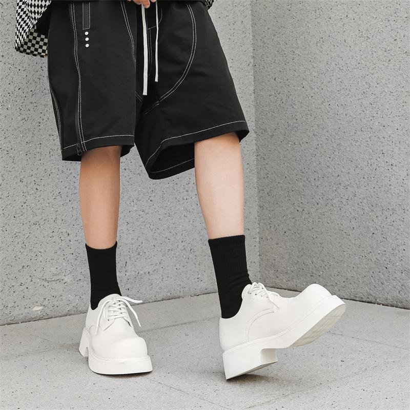 Big head Derby shoes men's high-end commuting black platform trendy shoes 2024 new heightening college style 9522-A