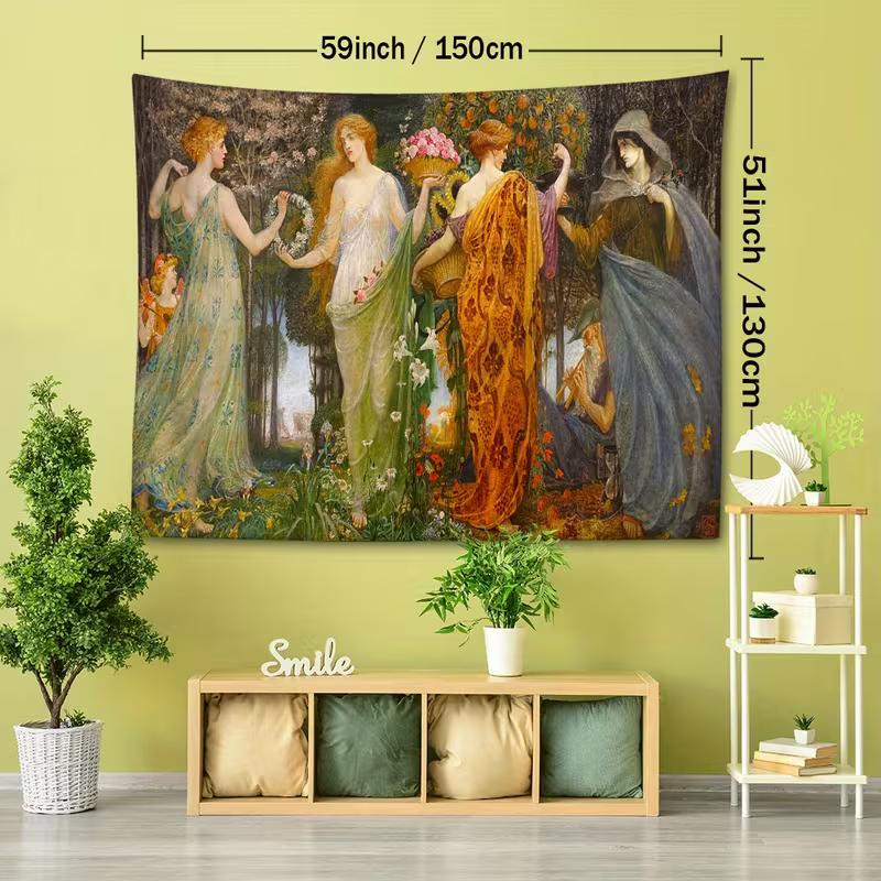 2D Vintage Painting Tapestry Classical Mythology Background Cloth