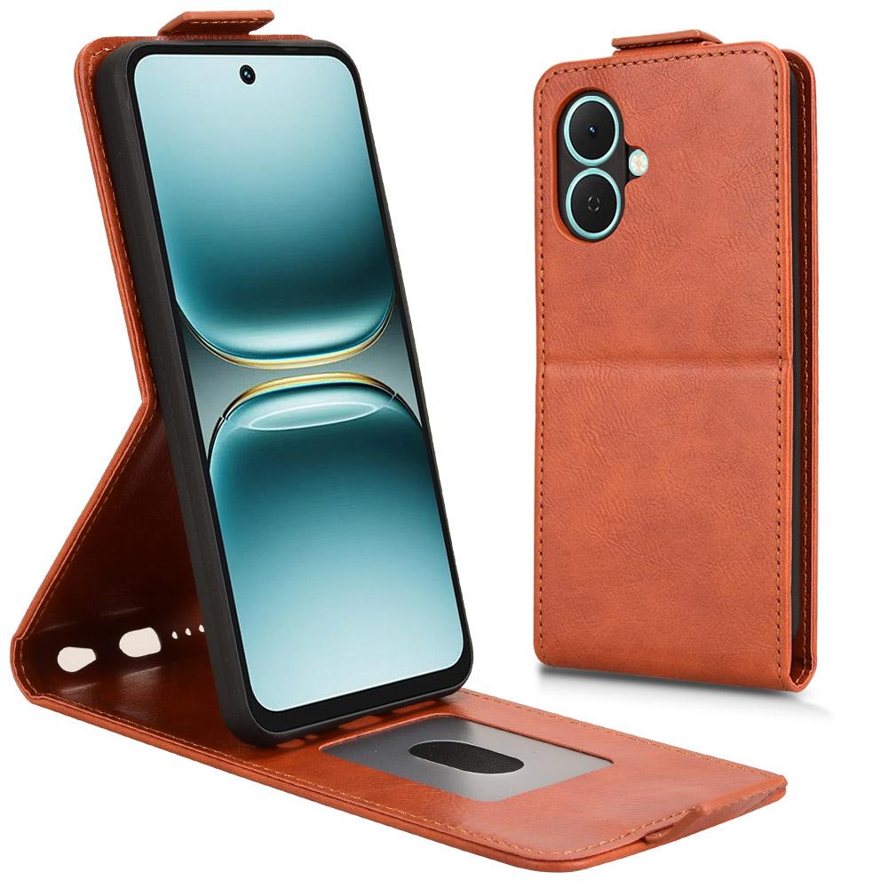 

Для TECNO Spark Go 2 4G Чехол-подставка Магнитная застежка Вертикальный откидной Кожаный чехол для телефона с держателем для карт Orange