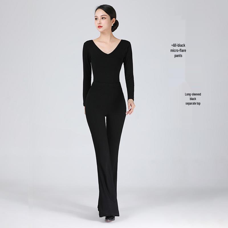 Women's Slim-fit Elegant Dance Practice Suit - Fashion Show and Etiquette Training Set