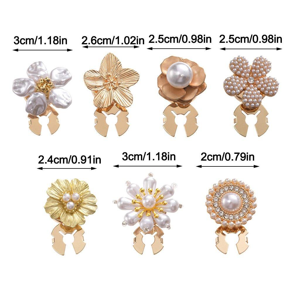 Rhinestone Perle Blomst Knappedeksel DIY Tilbehør Blomst Mansjettknapper for Menn Kvinner Klær