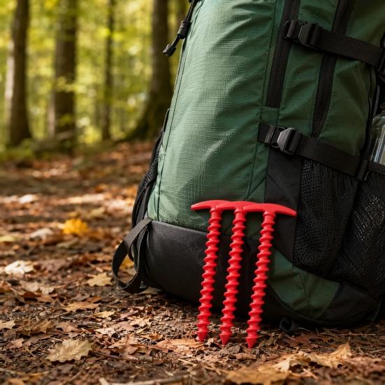 Yousheng 10Pcs Plastic Screw-in Tent Stake, Heavy Duty T-shaped Canopy Tent Peg, Windproof Spiral Ground Stake for Outdoor Camping Hiking