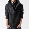 Stand Collar Long Sleeve Men Cardigan Side Pockets Buttons Closure Solid Color Sweater