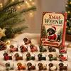 Weihnachtsbaum-Hängeornamente 2026 Dackel Adventskalender, 24 Tage Hunde-Sammlerstücke Überraschungen mit Festlichem Liebhaber Geschenk Welpe Acryl