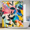 Artistic Shower Curtain Bright Floral Design for Bathroom Decor Easy Installation On Rods Size Customizable Multi-Color Pattern