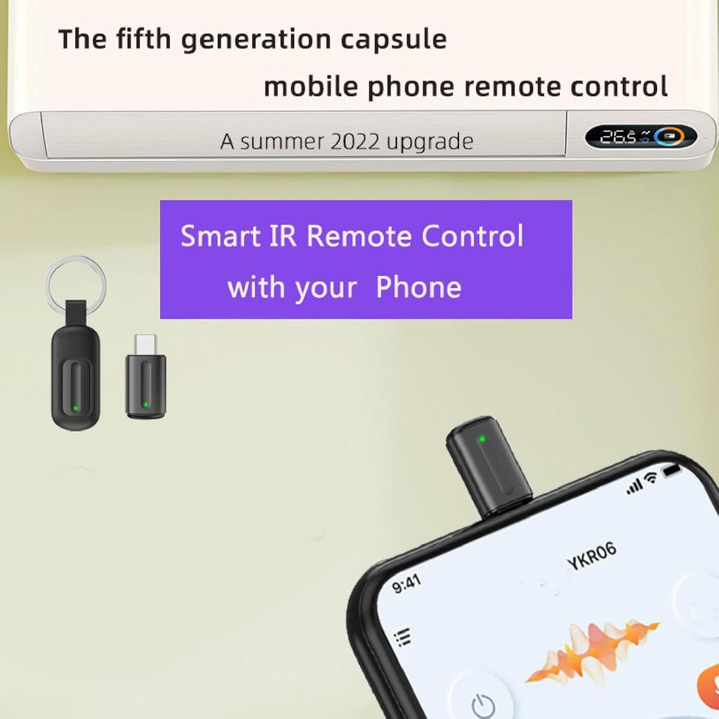 Mini Smartphone IR Remote Controller, Anti Dust Universal IR Remote Control for Phone, Smart Universal Type C Infrared Controller Adapter for Air