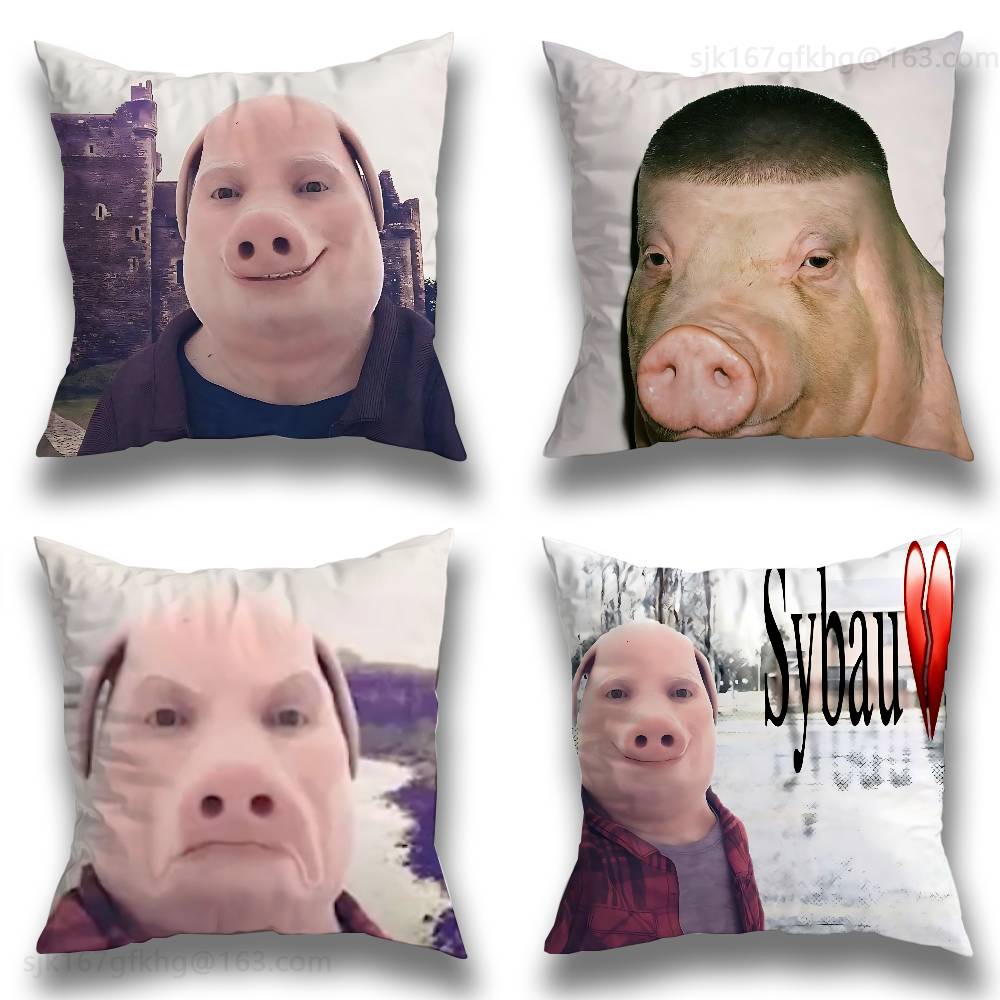 Jmg Clothing Unisex John Pork Is Calling Answer Pillow Case Square Double-Sided Printing Short Plush Sofa Cushion Cover Bedroom Bedside Pillow