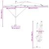Roma Cantilever Umbrella Red 286 X 284 X 265 Cm Aluminium and Polyester