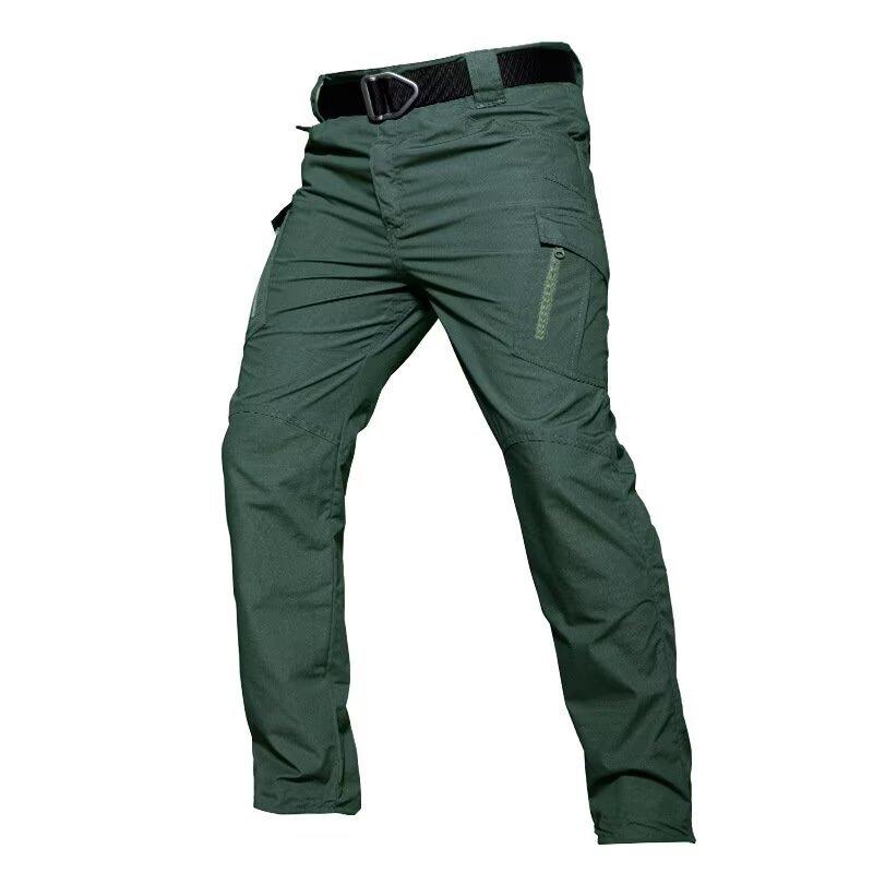 Summer Men's New Tactical Trousers Wear-resistant Ruffian Handsome Multi-bag Solid Color Combat Overalls