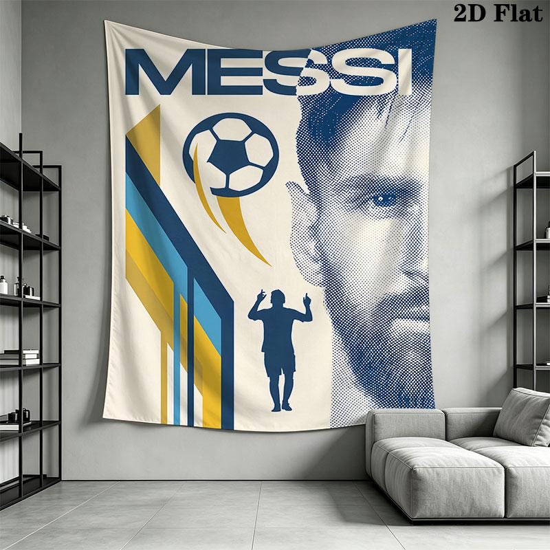 Lionel Messi Wall Hanging Printed Fabric Blanket Decorative Tapestries for Bedroom Living Room Home Decor