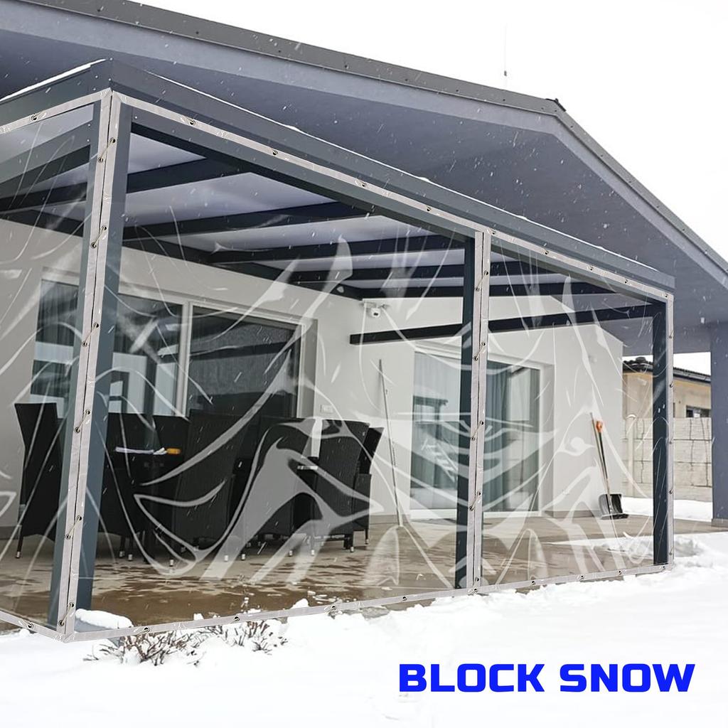 LTCANOPY Clear Tarp, 1.55m X 2.15m, 500g/m² Waterproof Vinyl Clear Sheet with Grommets, Double Seam Reinforced Plastic Edges, Durable Ripstop Tarp