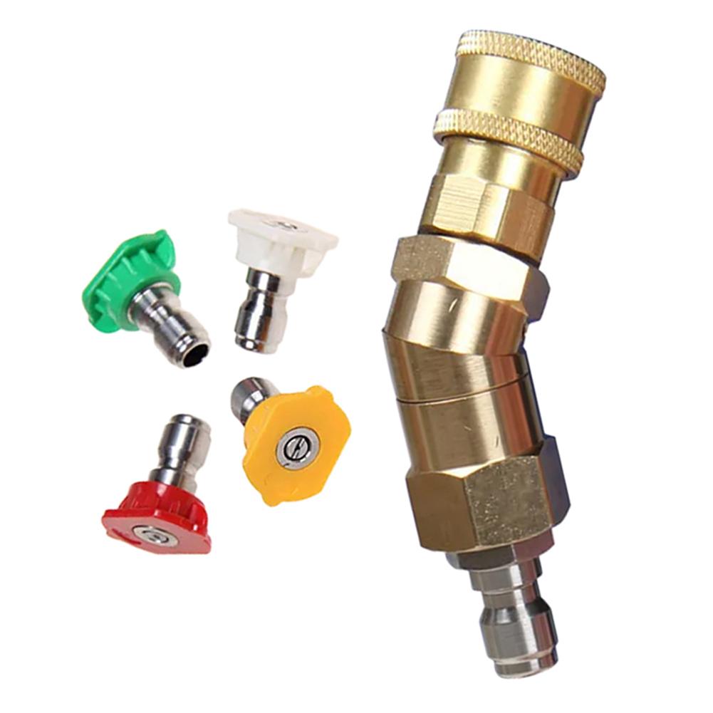 /360 /Degree /Adjustable Elbow Quick Connect Kit With 4 Nozzles 0 15 25 40 Degree For High Pressure Washer Car Cleaning Tool