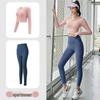 Autumn Quick-Dry Yoga Suit with Chest Pads - Seamless Slimming Long Sleeve Top for Women