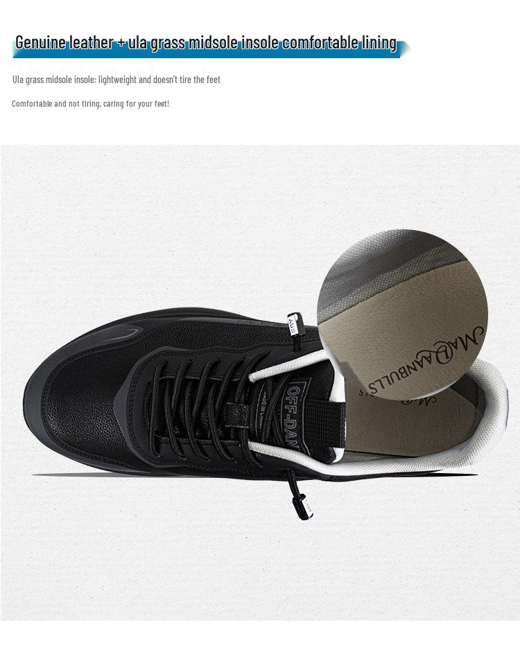 Automne/Hiver Chaussures de Course Décontractées d'Extérieur à Semelles Épaisses Noires pour Homme - Imperméables & Polyvalentes