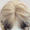 Ombre Blonde Black Synthetic Layered Wig for Lolita Cosplay Daily Party Women Long Straight Wig with Bangs