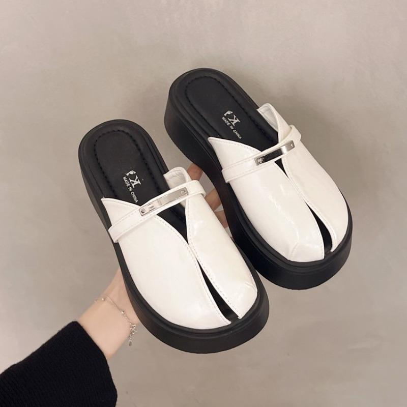 Mode Schnickschnack Plateau Erhöhtes Baotou Mary Jane Halbschuhe Damen 2025 Sommer Neu Lässig Mode Auswärts Tragen Flip-Flops
