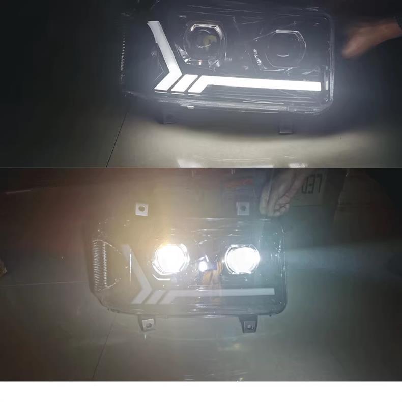 Ultra-Bright LED Headlight Assembly with Dual-Lens Flowing Turn Signal for Jiefang Tian V Han V Tu V