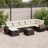 VidaXL Garden Lounge Set 8 Pcs with Brown Cushions Wicker 3325619