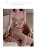 Gorgeous Lace See-Through Deep V Velvet Nightgown & Robe Set with Padding - Sweet Temptation 3908