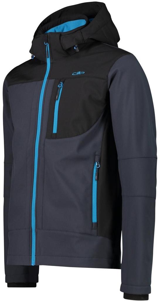 Куртка CMP мужская софтшелл с отстегивающимся капюшоном (3A01787N) антрацит/дануб