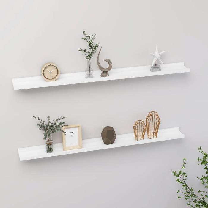 VidaXL Étagères murales 2 pcs Blanc 100x9x3 cm