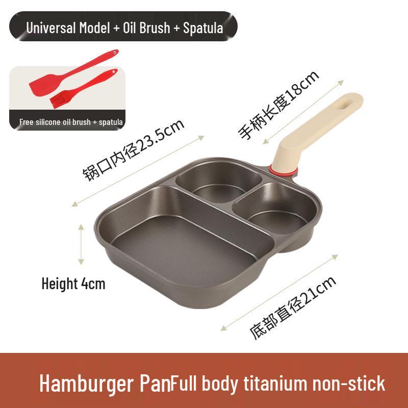 Yiya Lu Titanokeramická 3v1 Snídaňová pánev na steaky, vejce a hamburgery