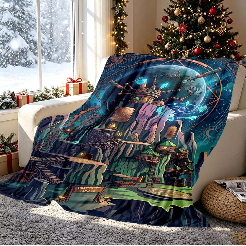 Final Fantasy Pattern Blanket for Home Decoration, Bed, Sofa, Car Travel, Camping, Suitable for All Seasons, Birthday Christmas Gift