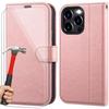 Case - E.F.CONNECTION - iPhone 15 Pro Max - Pink Leather Effect - Shockproof - Integrated Stand