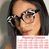 Black White Stripes Oversized Square Reading Glasses Men Women Luxury Big Frame Anti Blue Light Optical Clear Glasses
