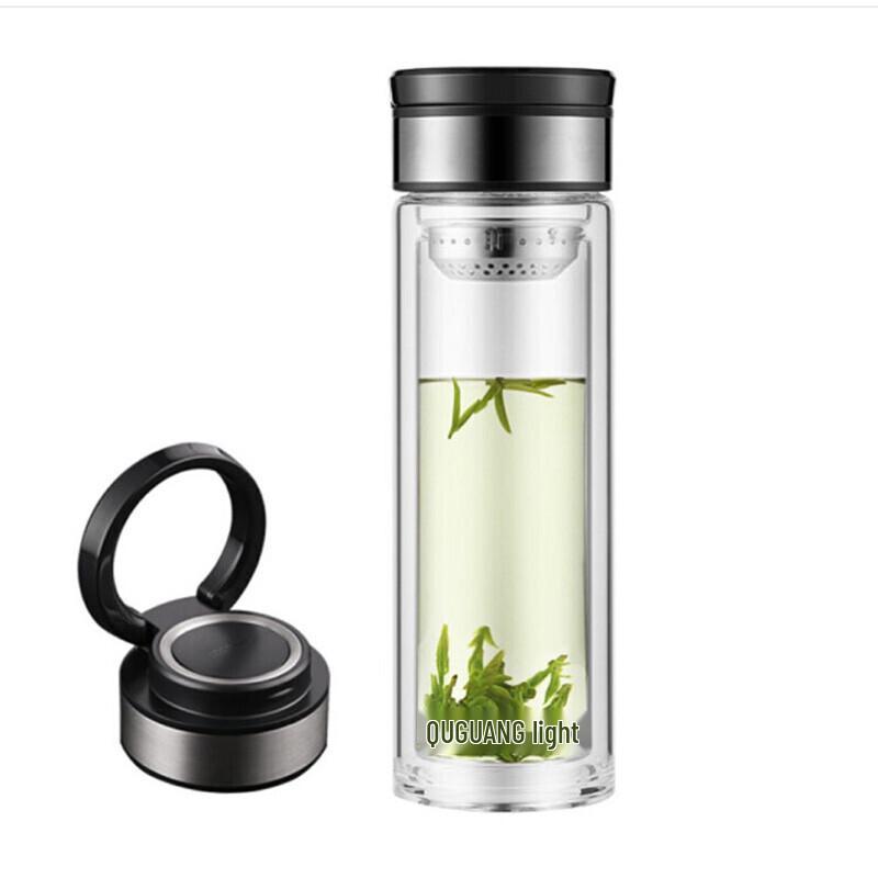 FUGUANG 400ML Double-Layer Glass Tea Infuser Bottle